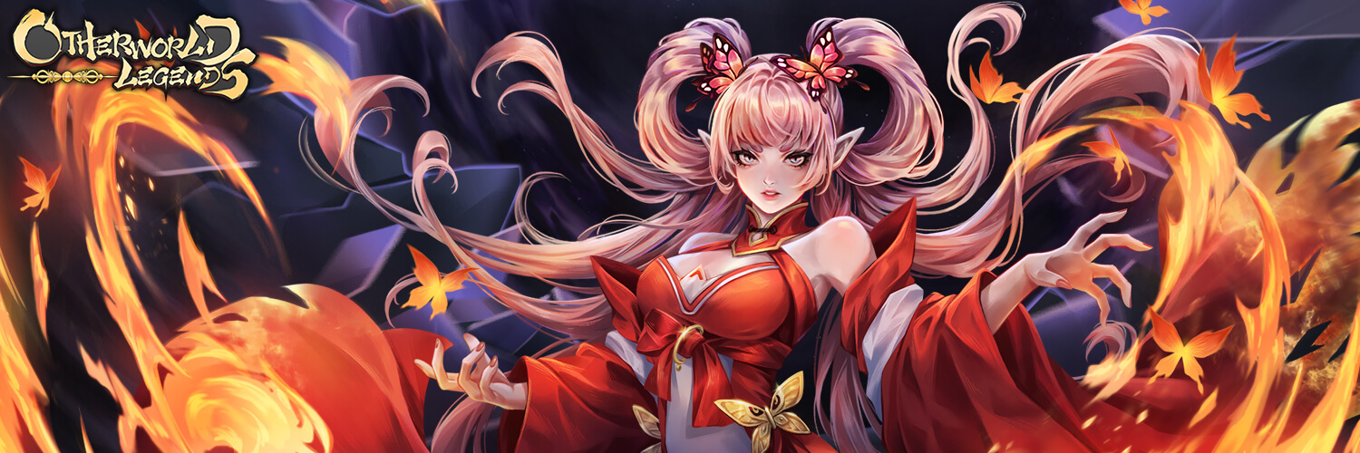 Key art for Otherworld Legends' 2023 summer update, showcasing the formidable final boss: Dahana-Gharo, a fiery goddess